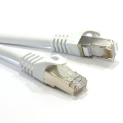 Hypertec CAT6A Shielded Cable 5m Grey/White Color 10GbE RJ45 Ethernet Network LAN S/FTP LSZH Cord 26AWG PVC Jacket