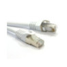 Hypertec CAT6A Shielded Cable 1m Grey/White Color 10GbE RJ45 Ethernet Network LAN S/FTP LSZH Cord 26AWG PVC Jacket