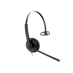 Yealink YHS34 Mono Wideband Noise-Canceling Headset, Monaural Ear, RJ9, QD Cord, Leather Ear Piece, Hearing Protection
