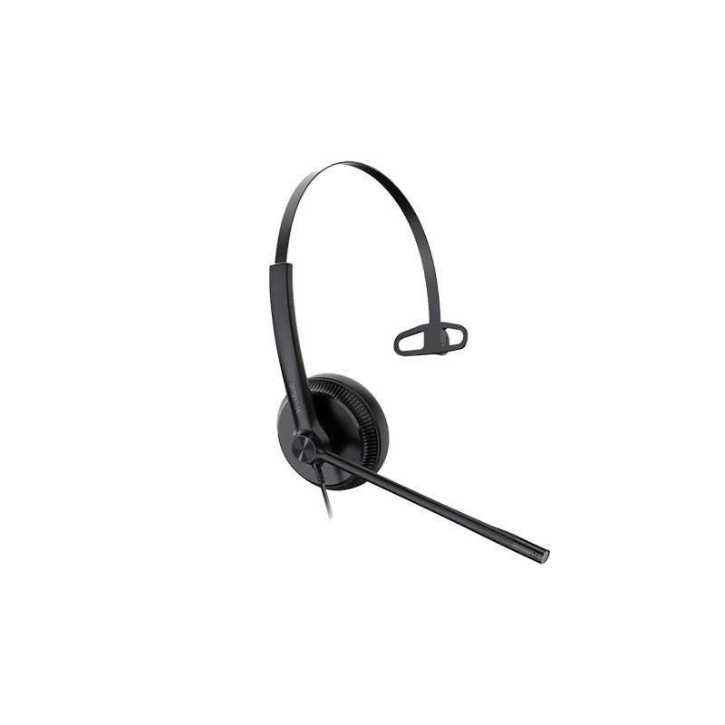 Yealink YHS34 Mono Wideband Noise-Canceling Headset, Monaural Ear, RJ9, QD Cord, Leather Ear Piece, Hearing Protection