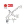 Brateck Dual Monitor Premium Slim Aluminum Spring-Assisted Monitor Arm Fix Most 17in-32in Monitor Up to 9kg per screen VESA 75x7