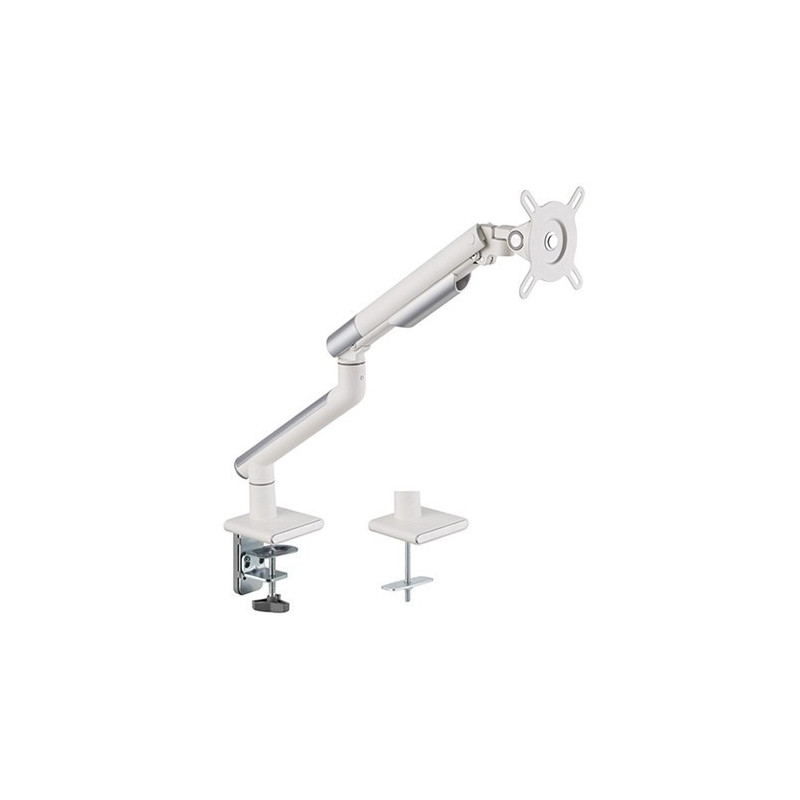 Brateck Single Monitor Premium Slim Aluminum Spring White Monitor Arm - 17in-32in