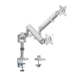 Brateck Dual Monitor Epic Gas Spring Aluminium Monitor Arm 17in-32in - Gloss Grey