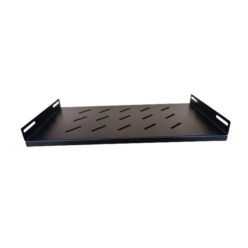 LDR Fixed 1U 275mm Deep Shelf Recommended for 19in 450/550mm Deep Cabinet - Black Metal Construction