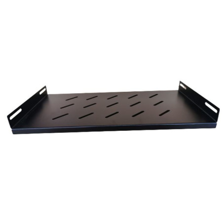 LDR Fixed 1U 275mm Deep Shelf Recommended for 19in 450/550mm Deep Cabinet - Black Metal Construction