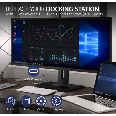 ViewSonic VG3456 34in 5ms UWQHD FreeSync USB-C Docking VA Monitor
