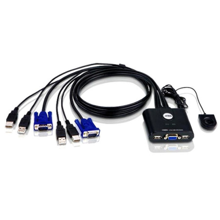 Aten 2 Port USB VGA Cable KVM Switch
