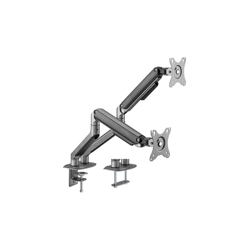 Brateck Dual Monitor Economical Spring-Assisted Monitor Arm 17in-32 - Space Grey