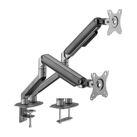 Brateck Dual Monitor Economical Spring-Assisted Monitor Arm 17in-32 - Space Grey