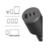 OtterBox Premium Pro Fast Charge - 3 Port Car Charger 72W (USB-C 30W x 2 and USB-A 12W) - Black