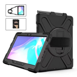 Generic Rugged Case for Samsung Galaxy Tab Active4 Pro - Shock Resistant - 2M Drop Tested - Shoulder Strap - 360° Rotatable Kick