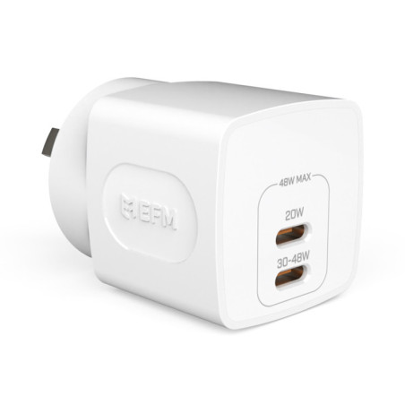 EFM 48W GaN Wall Charger - With Power Delivery and PPS - White