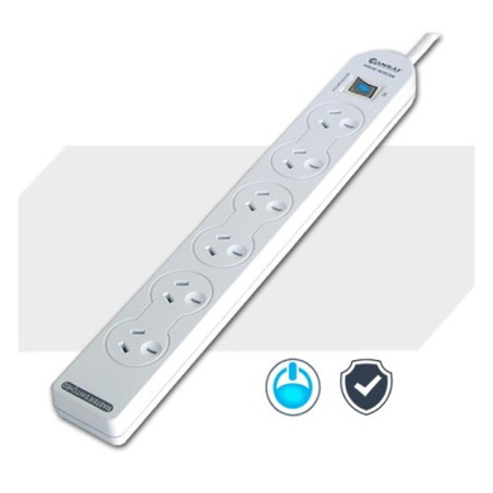 Sansai PAD-137P 6-Way Power Board with Master Switch 1M 