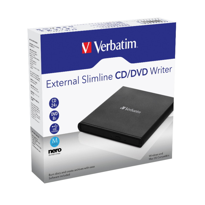 EXTERNAL SLIMLINE MOBILE CD/DVD WRITER
