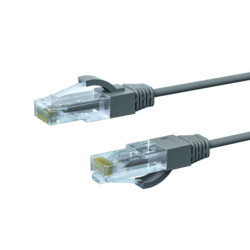2m CAT6A THIN U/UTP LSZH 28 AWG RJ45 Network Cable | 50 Pack Grey