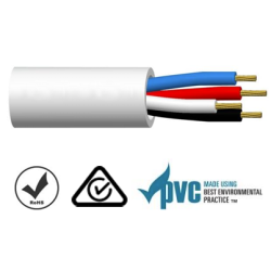 4 Core 14/0.20 Multi-Conductor PVC Security Cable | 300m White 