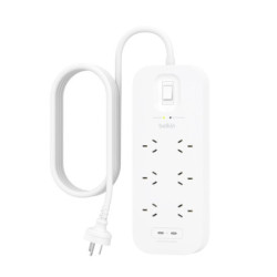 6-OUTLET SURGE PROTECTOR WITH DUAL USB-C