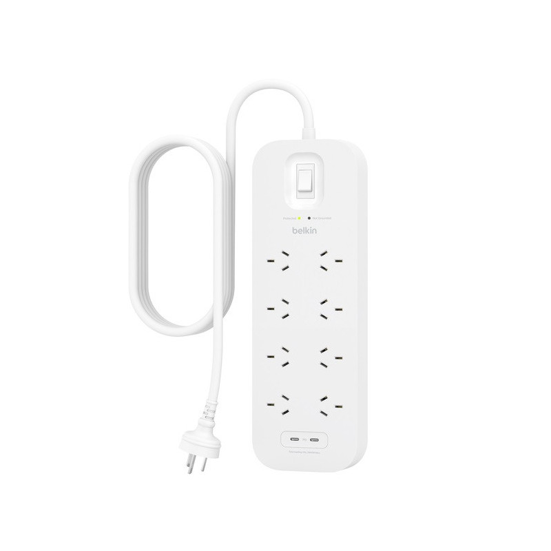 8-OUTLET SURGE PROTECTOR WITH DUAL USB-C