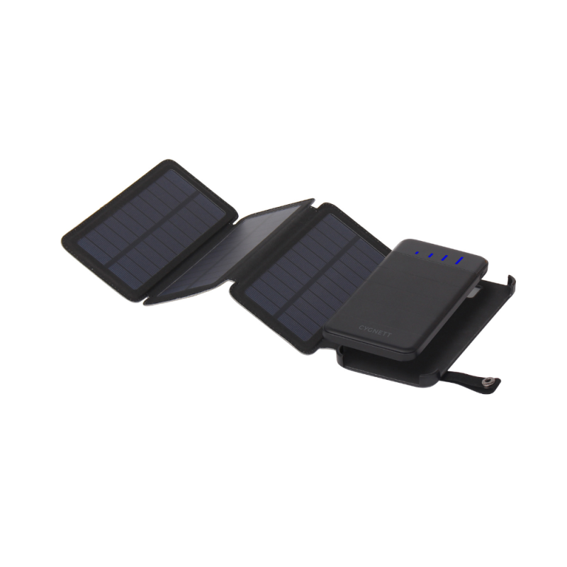 Cygnett ChargeUp Explorer 8000mAh (8K) Power Bank w/Detachable Solar Panels  & LED Torch - Black