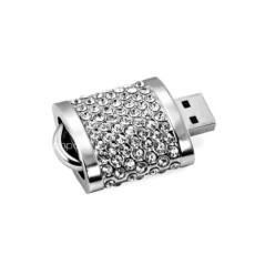 16GB Crystal Lock Pendant USB Flash Drive Pen Stick Memory (Silver)