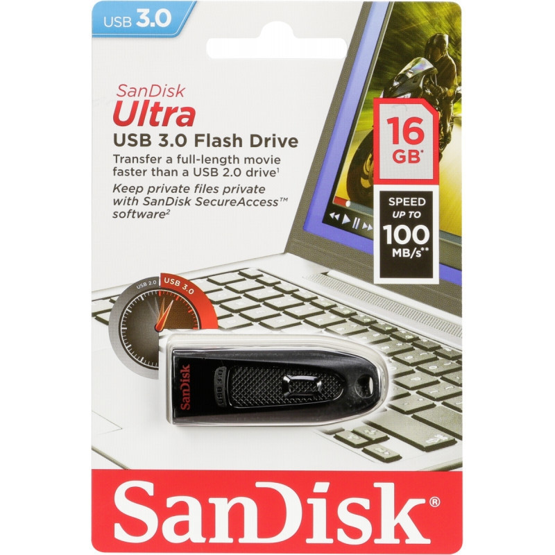SanDisk Ultra CZ48 16G USB 3.0 Flash Drive (SDCZ48-016G)