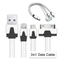 3in1 USB Charger / Data Cable Adapter For Apple/Samsung