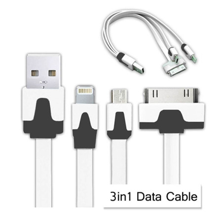 3in1 USB Charger / Data Cable Adapter For Apple/Samsung