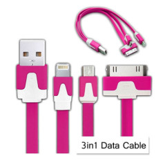 3in1 USB Charger / Data Cable Adapter For Apple/Samsung