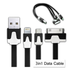3in1 USB Charger / Data Cable Adapter For Apple/Samsung