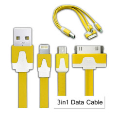 3in1 USB Charger / Data Cable Adapter For Apple/Samsung