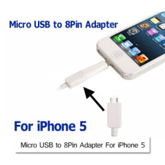 Micro USB to 8pin Adapter for iPhone 5S/5C/5/iPad Air/iPad Mini/iPod Nano7/Touch 5  
