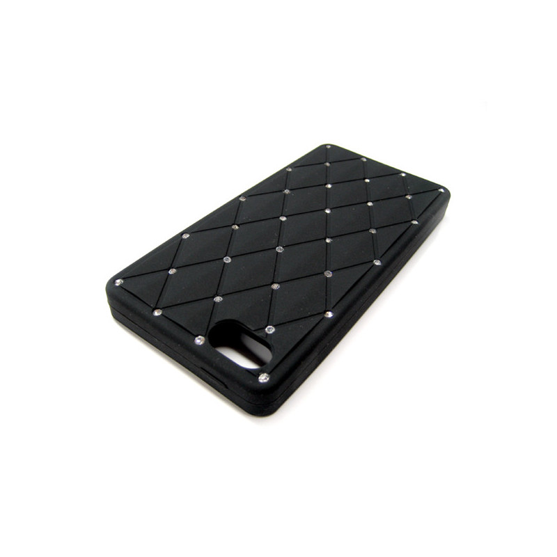 SILICONE CASE WITH DIAMOND DECORATION  FOR IPHONE 5  BLACK