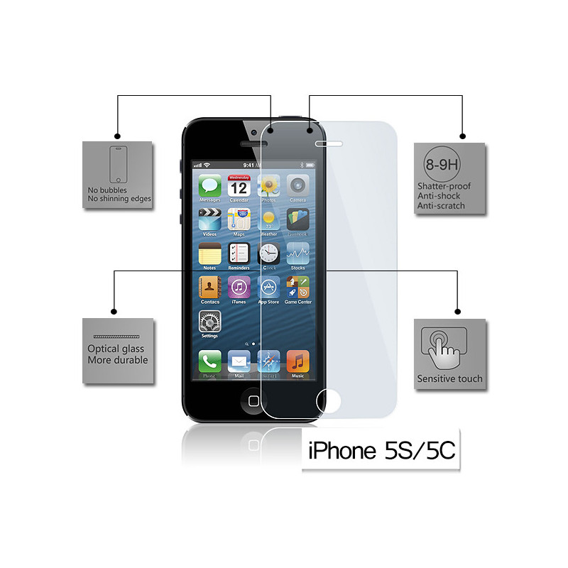 Tempered Glass Screen Protector for Apple iPhone 5/5C/5S