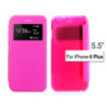 WINDOW VIEW SLIM LEATHER FLIP CASE FROSTED PC COVER FOR IPHONE 6 PLUS 5.5'   (YELLOW, PINK, GREEN,)