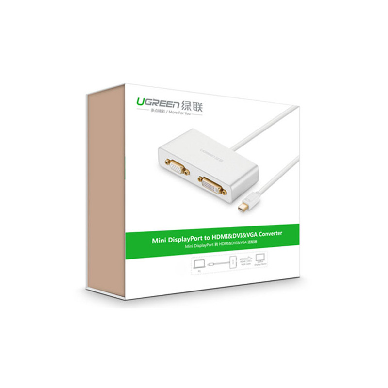 UGREEN 3-in-1 Mini DisplayPort to HDMI&VGA&DVI converter - white (10438)