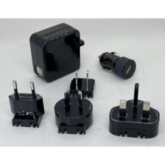 Huntkey TravelMate Multi Plugs USB Wall Charger Adapter 4.2 A US UK EU AU Plugs with Car Charger   (D204)