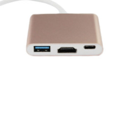USB Type C to USB3.0 AF with HDMI 2.0 and Type C adaptor  (Aluminium shell)