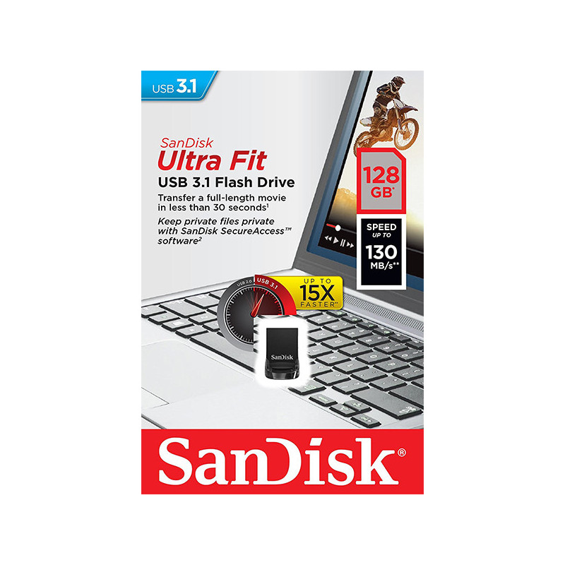 SANDISK 128GB CZ430 ULTRA FIT USB 3.1  (SDCZ430-128G)