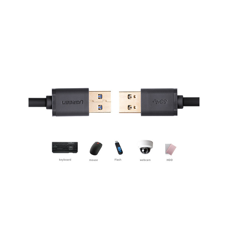 UGREEN USB3.0 A male to A male cable 2M Black (10371)