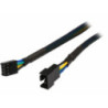 High Quality  Single Sleeve 4-Pin Fan Extension Black 30cm