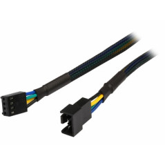 High Quality  Single Sleeve 4-Pin Fan Extension Black 30cm