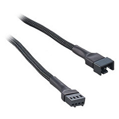 High Quality  Single Sleeve 4-Pin Fan Extension Black 30cm