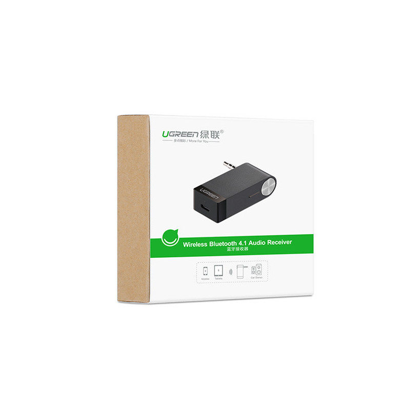 UGREEN Wireless Bluetooth 4.1 Music Audio Receiver Adapter with Mic & Batery - black (30348)
