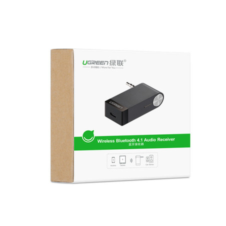 UGREEN Wireless Bluetooth 4.1 Music Audio Receiver Adapter with Mic & Batery - black (30348)