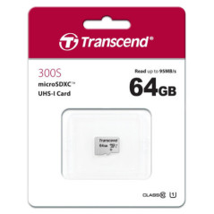 TRANSCEND TS64GUSD300S 64GB UHS-I U1 microSD w/o Adapter  (microSDHC I, C10, U1)