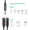 UGREEN 3.5mm Male to Dual 3.5mm FemaleHeadset Splitter White (10789)