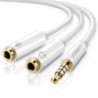 UGREEN 3.5mm Male to Dual 3.5mm FemaleHeadset Splitter White (10789)
