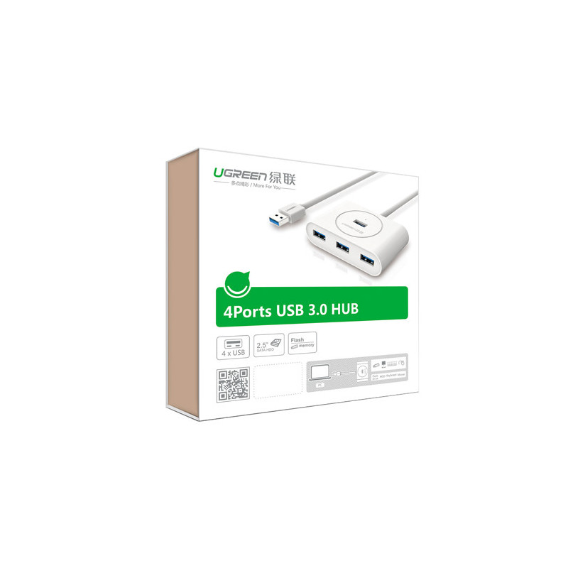 UGREEN USB 3.0 4 Ports Hub White 1M (20283)