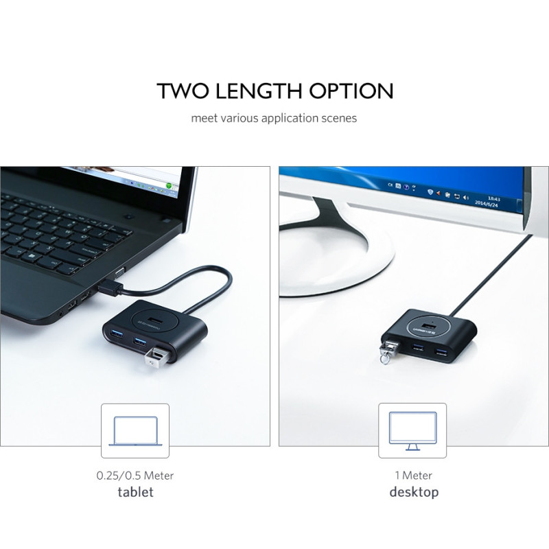 UGREEN USB 3.0 4 Ports Hub Black (20290)