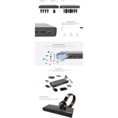 Wavlink USB-C Ultra 5K Laptop Docking Station with 6x USB3.0, 4K Dual Video Outputs, Gigabit Ethernet, Audio WL-UG69DK1